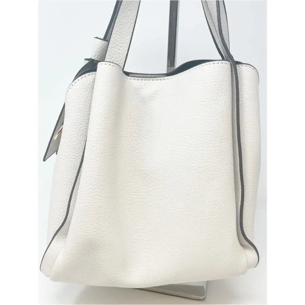 Kate Spade Cream Pebbled Leather Shoulder Tote with Crossbody Strap